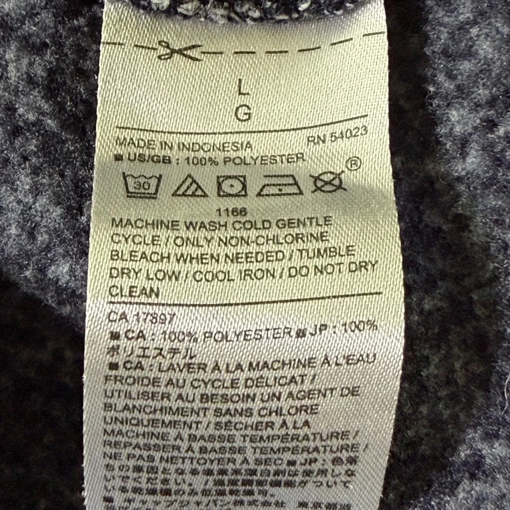 Banana Republic Pullover Mens L UltraWarm Performance Fleece Navy Marled EUC